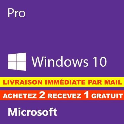 Windows 10 Pro Professionnel 32/64 Bit Cl D'activation Originale - Rapide - Version Tlchargeable