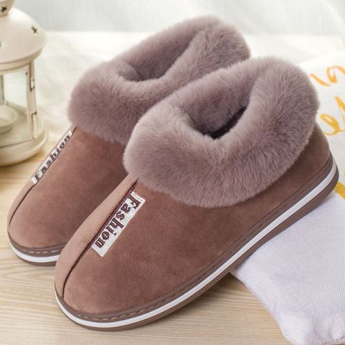 Winter 2021 Warm Soft Women's Fashion And Indoor Plush Slippers Australian U Style High Quality Cotton Shoes - 35 1/2