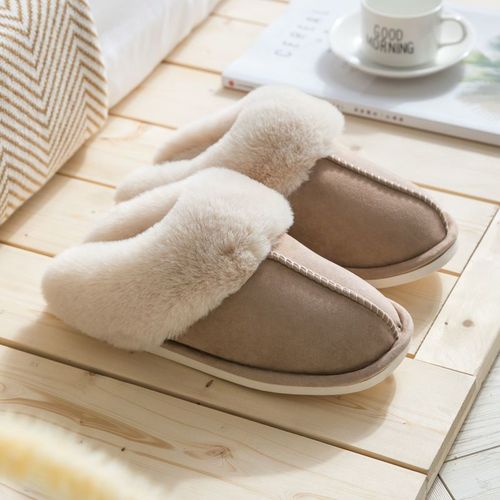 Winter 2021 Warm Soft Women's Fashion And Indoor Plush Slippers Australian U Style High Quality Cotton Shoes - 35 1/2