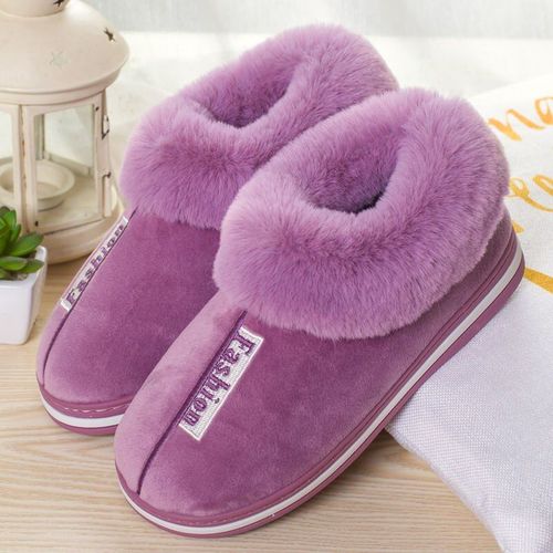 Winter 2021 Warm Soft Women's Fashion And Indoor Plush Slippers Australian U Style High Quality Cotton Shoes - 44 1/2