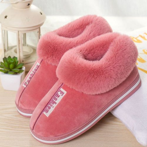 Winter 2021 Warm Soft Women's Fashion And Indoor Plush Slippers Australian U Style High Quality Cotton Shoes - 42