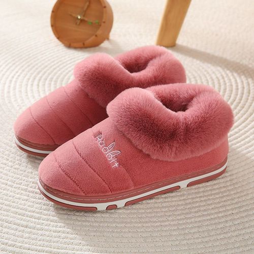 Winter 2021 Warm Soft Women's Fashion And Indoor Plush Slippers Australian U Style High Quality Cotton Shoes - 44 1/2