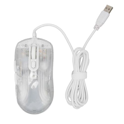 Wired Transparent Mouse 12800DPI 7 Key Macro Programming 13 RGB Lights Gaming Mouse for Windows for OS X
