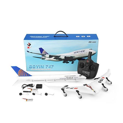 Wltoys A150 3ch Rc Avion Boeing B747 ModLe Partners Wing Epp TLCommande Avion Jouet Xka150-B747 - Type [A150]-2 Batteries