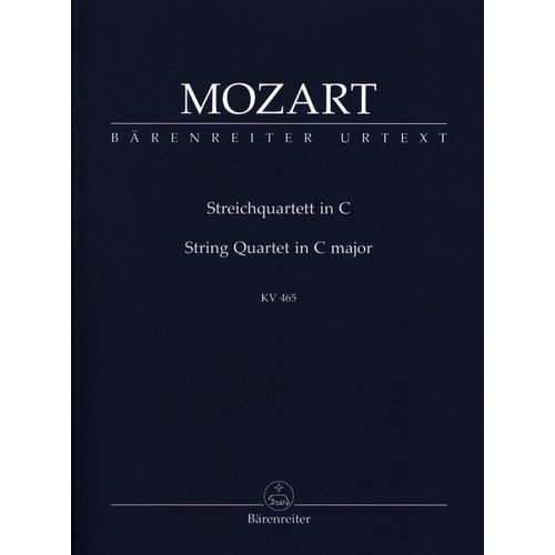 Wolfgang Amadeus Mozart String Quartet In C Major K. 465 : 2 Violons, Violon Alto, Violoncelle (Quatuor  Cordes) Partition Musicale De Poche