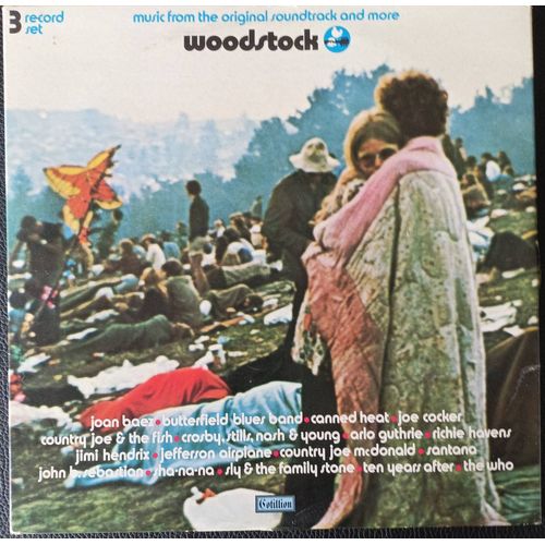 Woodstock - 3 Lp Trifold Cover - Music From The Original Soundrack And More - The Who / Ten Years After / Jimy Hendrix / Canned Heat / Jefferson Airplane / Country Joe / Crosby Stills Nash And Young.. - Joan Baez / Butterfly Blues Band / Joe Cocker / Arlo Guthrie / Richie Havens / Country Joe Mc Donald / Santana