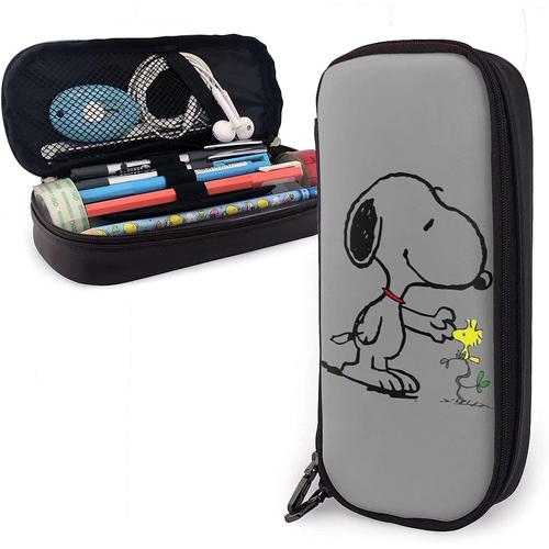 Woodstock-Snoopy Trousse  Crayons En Cuir Pour Papeterie Ou Bureau