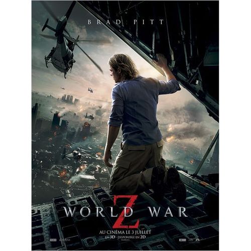 World War Z  - Vritable Affiche De Cinma Plie - Format 40x60 Cm - De Marc Forster Avec Brad Pitt, Mireille Enos, Matthew Fox, Eric West, David Morse, James Badge Dale, Fodor Atkine - 2013
