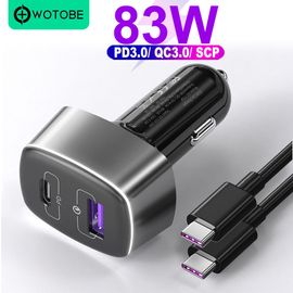Wotobe - Chargeur De Voiture Super Rapide A 2 Ports 83w, Adaptateur ...