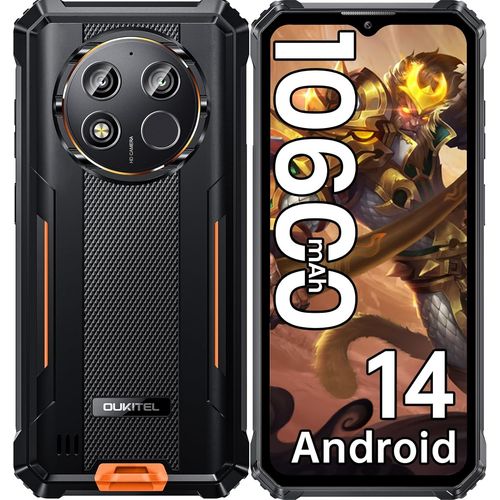 Wp28E Tlphone Portable Incassable Android 14, 10600Mah/18W, 16Go Ram +64Go Rom/Tf 1To, Smartphone Incassable 6.52