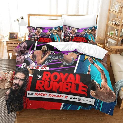 Wwe Housse De Couette D Wwe Imprim Dessin De Lit Microfibre,Parure De Lit Avec Taies D'oreiller KingXcm