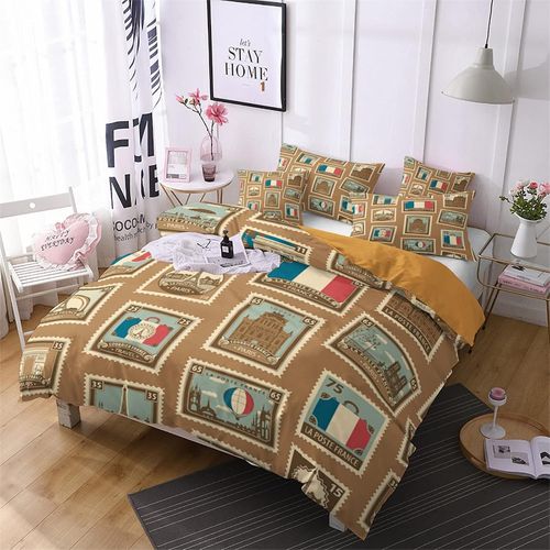 X Cm House De Couette Polyester Coton Housse De Couette Personne Avec Deux Taies D'oreiller X Cm Tour Eiffel Paris Linge De Lit Impression D