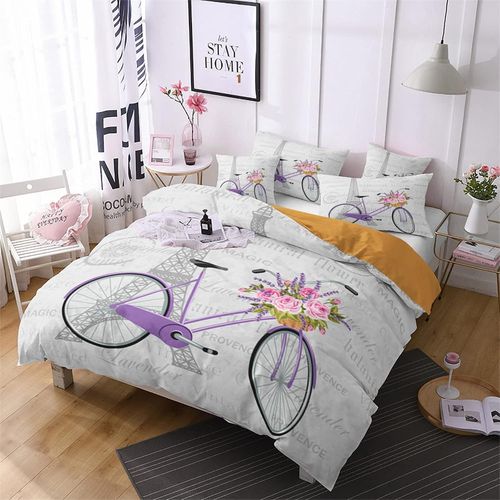 X Cm Housse Couette Polyester-Coton Housse De Couette Personnes Avec Deux Taies D'oreiller X Cm Tour Eiffel Paris Parure Lit Moelleux