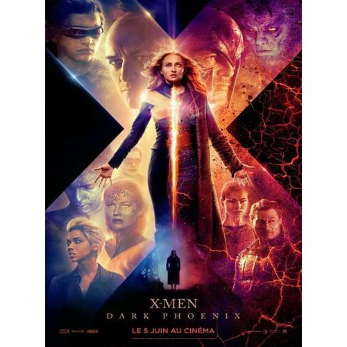 X-Men: Dark Phoenix - Vritable Pr-Affiche De Cinma Plie - Format 40x60 Cm - De Simon Kinberg Avec James Mcavoy, Michael Fassbender, Jennifer Lawrence, Sophie Turner, Jessica Chastain - 2019