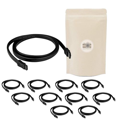 X10 Cable SATA 3 40cm 6 Gbps Plat avec Verrouillage ATX Mini ATX Micro HDD PC Carte Mere SATA III 3.0 - ADAPTOUT Marque FRANAISE