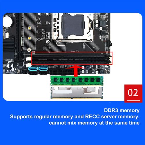 X79 ensemble de carte mère E5 2420 CPU 8G DDR3 6 cœurs 12 fils carte mère CPU Combo avec ventilateur double voyant pour PC