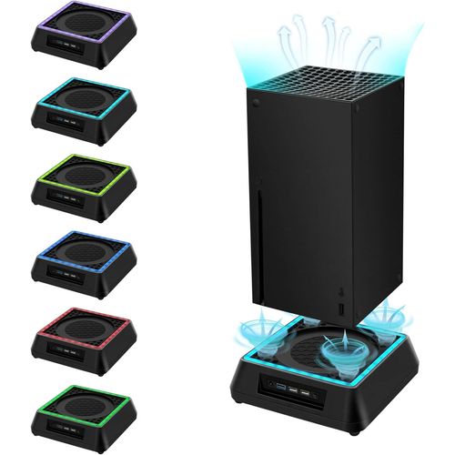 Xbox Series X Support De Refroidissement Avec Lumire Rvb Fonction De Refroidissement Rglable Indicateur Led Ports Usb 3.0 Usb 2.0 Pour Xbox Srie X
