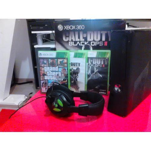 Xbox Slime Noir 250 Go+1manette Noir+Casque Turtle Beach Ear Force X12 +Call Of Duty Bo2 + Call Of Duty Aw+Gta 5