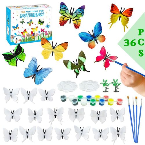 Xeme Diy Peint Papillon Blanc Blanc Modle Blanc Peint  La Main Coloriage Graffiti Papillon Ensemble Enfants Jouets ducatifs