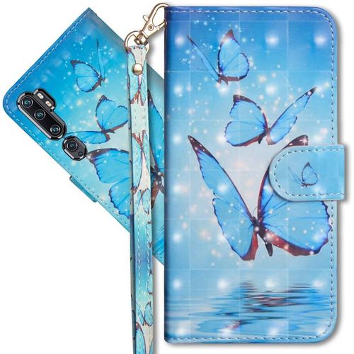 Xiaomi Mi Note 10 tui  Rabat 3d Dsign Portefeuille Housse Magntique Fonction Stand Porte Carte Pu Cuir Protection Coque Pour Xiaomi Mi Note 10. Yx 3d Butterfly Spring