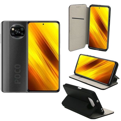 Xiaomi Poco X3 Nfc (Pocophone X3 Nfc) 2020 Etui Noir Protection Portefeuille  Rabat Avec Porte Cartes - Housse Poco X3 2020 Noire Folio Coque Silicone Antichoc Smartphone 2020 - Accessoires Pochette Case