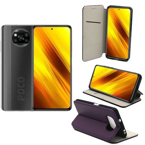 Xiaomi Poco X3 Nfc (Pocophone X3 Nfc) 2020 Etui Protection Portefeuille Violet  Rabat Avec Porte Cartes - Housse Poco X3 2020 Folio Violette Coque Silicone Antichoc Smartphone 2020 - Accessoires Pochette Case