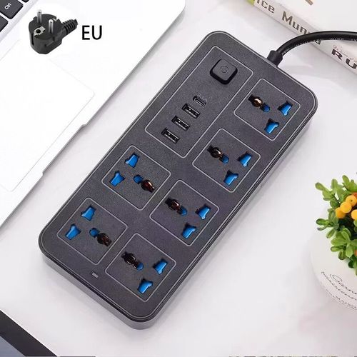 Xiaomi Power Multi Tap Prise Universelle Ue Us Uk Prise Multiprise Avec Rallonge De 2m Prise lectrique De Charge Usb Ac Type C - Type Black Eu