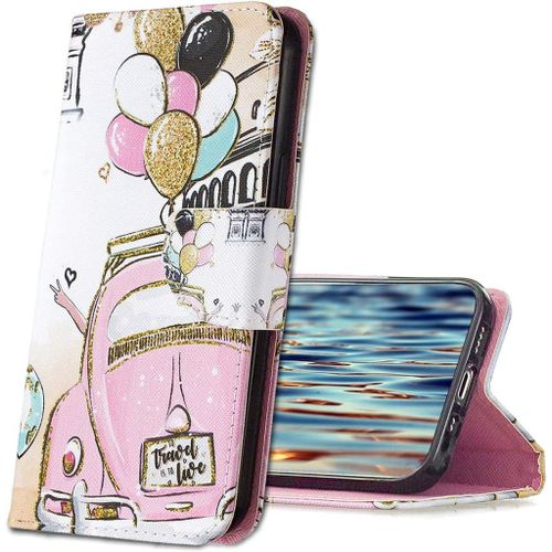 Xiaomi Redmi Note 4 Coque, Housse En Cuir Xiaomi Redmi Note 4x, Antichoc Etui A Rabat Pu Portefeuille Housse De Protection Pour Xiaomi Redmi Note 4 / Note 4x. Hx2 Balloon Car