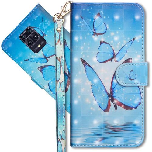 Xiaomi Redmi Note 9 Pro tui  Rabat 3d Dsign Portefeuille Housse Magntique Fonction Stand Porte Carte Pu Cuir Protection Coque Pour Xiaomi Redmi Note 9s. Yx 3d Butterfly Spring