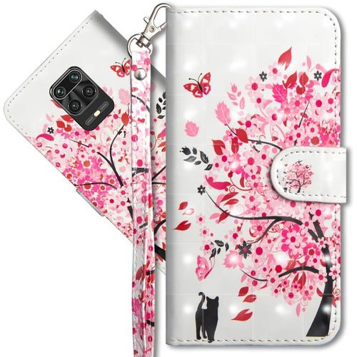 Xiaomi Redmi Note 9 Pro tui  Rabat 3d Dsign Portefeuille Housse Magntique Fonction Stand Porte Carte Pu Cuir Protection Coque Pour Xiaomi Redmi Note 9s. Yx 3d Tree Cat