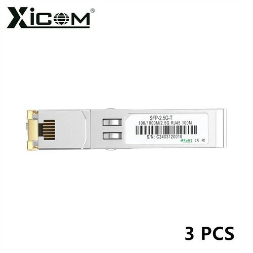 Xicom-Dchets de fibre optique Copper Tech,2.5G,port RJ45,100m,commutateur Ethernet,compatible placard,Mikrotik - Type 3PCS-2.5G-100M