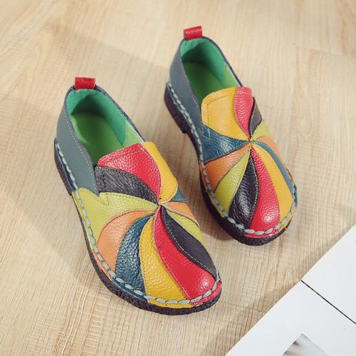 Xiuteng-Mocassins Souples En Cuir Vritable Pour Femme,Chaussures Plates Faites  La Main,Printemps Automne 2023 - 37