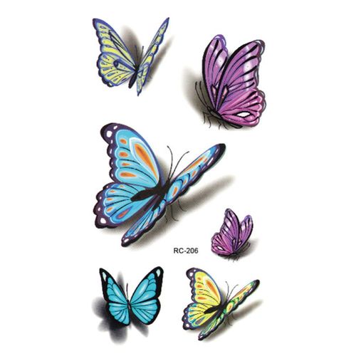 Xm 1 Pices Impermable  L'eau Tatoo Selfie Faux Autocollant De Tatouage Papillon 3d Temporaire Tatouage Art Corporel Flash Autocollants De Tatouage