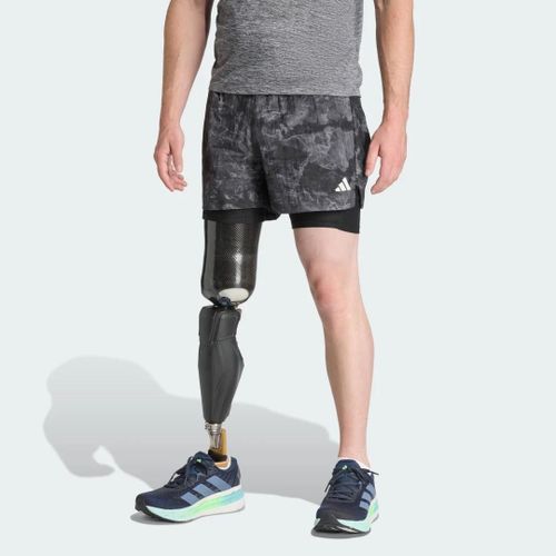 Short Own The Run Spray Dye 2-In-1 Adidas - Grey Four / Black - Xs