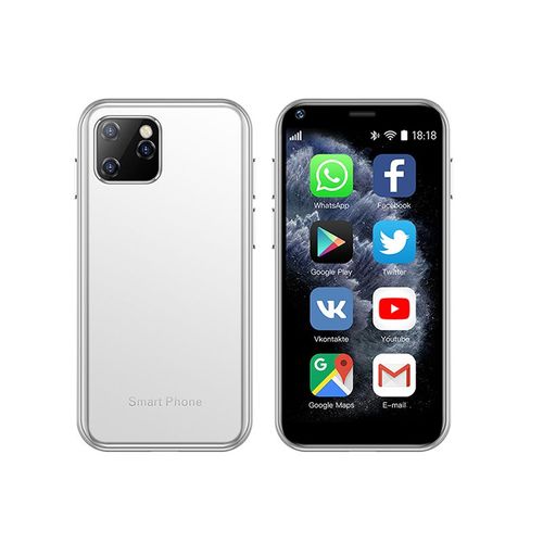 XS11 Petit Smartphone 2,5 pouces Android 8.1 Quad Core RAM 2Go ROM 16Go 1000mAh Double SIM 3G Telephone Blanc
