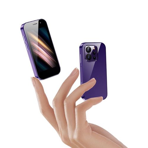 XS15 PRO petit smartphone 3,0 pouces Android 9.0 Quad-core RAM 2Go ROM 16Go 2000 mAh Face ID double SIM 4G telephone Violet