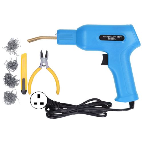 Xyong Agrafeuse A Chaud 50 W Pour Reparation De Plastique Automobile, Kit De Soudage Pour Reparation De Pare-Chocs De Voiture Avec 4 Types De Clous, Prise Britannique Bleue 220-240 V