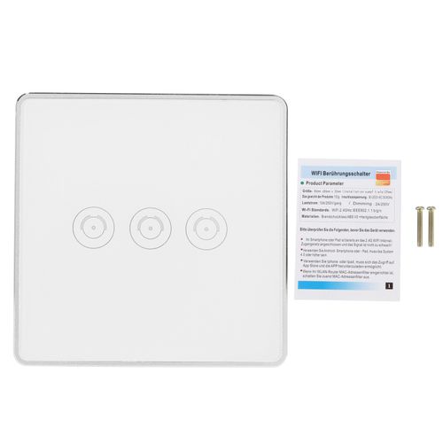 Xyong Interrupteur Intelligent Sans Fil Wi-Fi, Tactile, Telecommande Avec Application, Norme Britannique 95-240 Vca S104-3