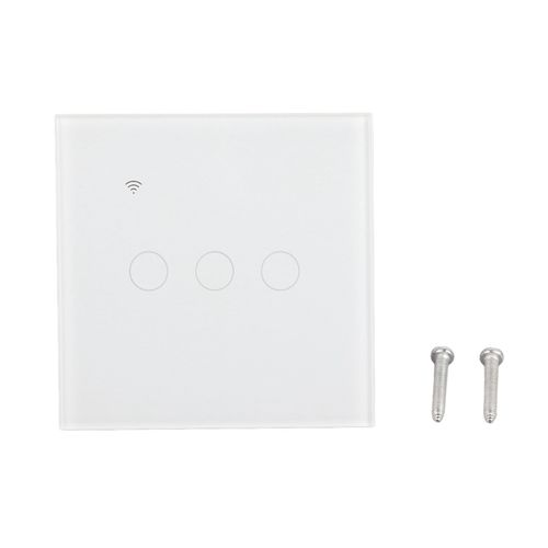 Xyong Interrupteur Intelligent Wi-Fi Blanc A 3 Boutons, Telecommande Par Application, Capteur Tactile, Elegant, Ac110-240 V
