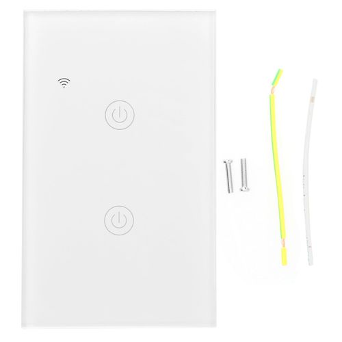 Xyong Interrupteur Intelligent Wi-Fi Gt-121-2, Telecommande A Deux Canaux Pour Google Home, 100-240 V Ca
