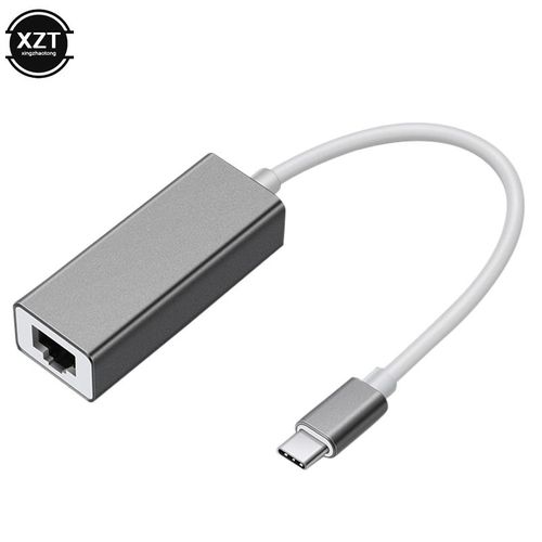 Xzt002361-gr - Adaptateur Ethernet USB type c vers RJ45, cble Internet Lan 10/100 mb/s, pour MacBook et Pc Windows XP 7/8/10, 1 pice