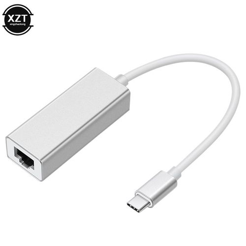 XZT002361-SI - Adaptateur Ethernet USB type c vers RJ45, cble Internet Lan 10/100 mb/s, pour MacBook et Pc Windows XP 7/8/10, 1 pice