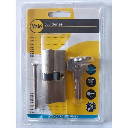 Yale Yc500+ Cylindre De Serrure 35x35 Mm Pour Porte Extrieure/Entre, 5 Goupilles, 3 Cls, Nickel 