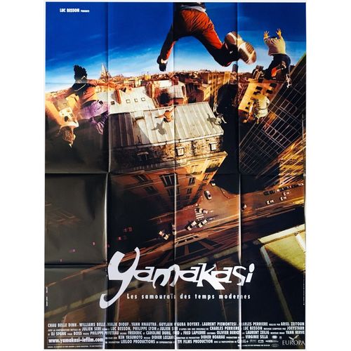 Yamakasi - Vritable Affiche De Cinma Plie - Format 120x160 Cm - De Ariel Zeitoun Avec Chu Belle Dinh, Williams Belle, Malik Diouf, Yannn H'nautra, Guylain N'guba Boyeke, Laurent Piemontesi - 2001