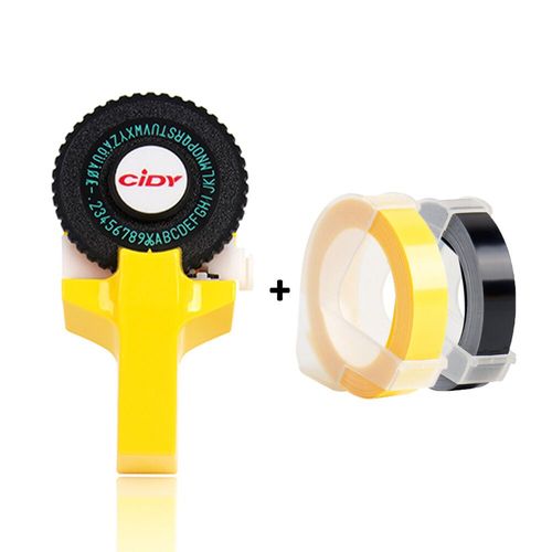 Yance-Etiqueteuse manuelle noire pour MOalerE101,bricolage,imprimante d'tiquettes avec ruban adhsif de 9mm pour tiqueteuse  gaufrer Dymo - Type yellow label printer
