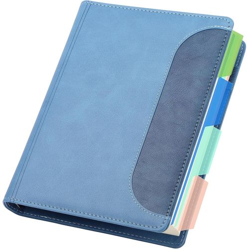 Yarotn Carnet De Notes A5 - Cahier Lign 14x21cm - Carnet Cuir Pu - 240 Pages/120 Feuilles Bloc Note A5 - Bleu Lac Carnet  Anneaux A5-100g/M Papier Carnet Lign Notebook Mmo