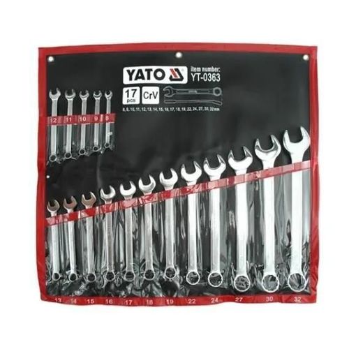 Yato Yt-0363, 8,9,10,11,12,13,14,15,16,17,18,19,22,24,27,30,32 Mm, Chrome, Sulfate De Chondrotine, Chrome, Satin, 15