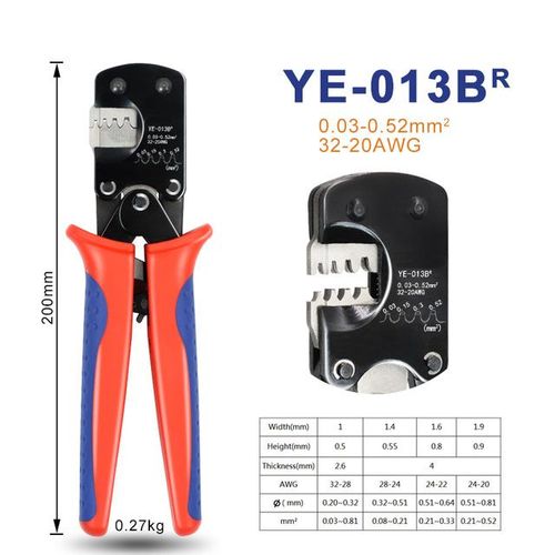 Ye-013br - Pince  Sertir Ye 013b Pour Bornes Jst Xh2.54/Ph2.0/Zh1.5/Sh1.0/ Dupont 2.0/2510 Pince Pour 0.03 0.5mm2