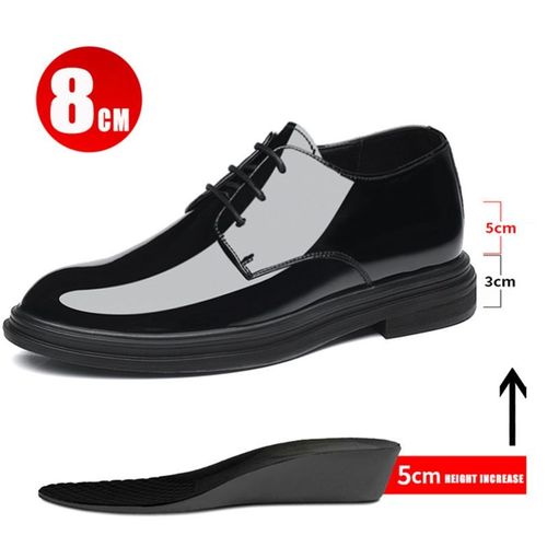 Yeinphilosophars-Chaussures Derby En Cuir Verni Pour Hommes,Nouvelles Chaussures Provoqu,lvateur Formel,Chaussures D'affaires,Dessus Brillant,Recommand Pour Augmenter,6 Cm,8cm - 37