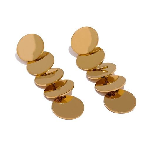 Yhpup-Boucles D'oreilles Dores Pendantes En Acier Inoxydable Pour Femme, Bijoux De Ix, Longue Goutte, tanche, Temprament, Lisse, Charme, Mode